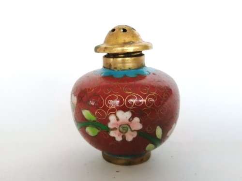 Beautiful vintage Chinese cloisonne cruet set, dating from the 1950s