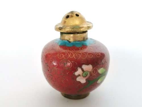 Beautiful vintage Chinese cloisonne cruet set, dating from the 1950s