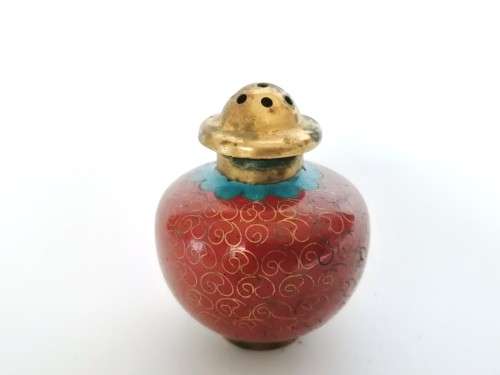 Beautiful vintage Chinese cloisonne cruet set, dating from the 1950s
