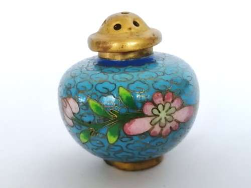 Beautiful vintage Chinese cloisonne cruet set, dating from the 1950s