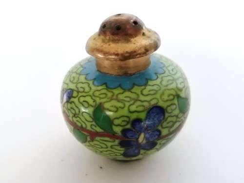 Beautiful vintage Chinese cloisonne cruet set, dating from the 1950s