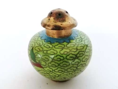 Beautiful vintage Chinese cloisonne cruet set, dating from the 1950s