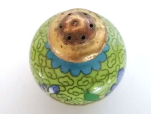 Beautiful vintage Chinese cloisonne cruet set, dating from the 1950s