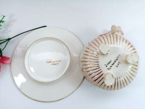 Fabulous Capodimonte Handmade Hand painted Tea Cup and Saucer Italy