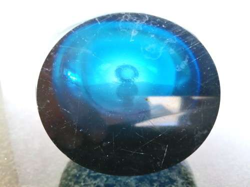 Tall blue turquoise Mid-century Swedish ASEDA glass vase, designed by BO Borgstrom