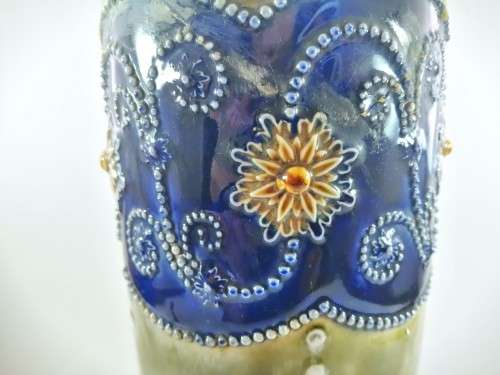 Antique Doulton Large Lambeth Stonewear tall vase