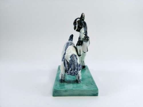Royal Worcester model of a pair of goats `Kids at play` modeled by Doris Lindner