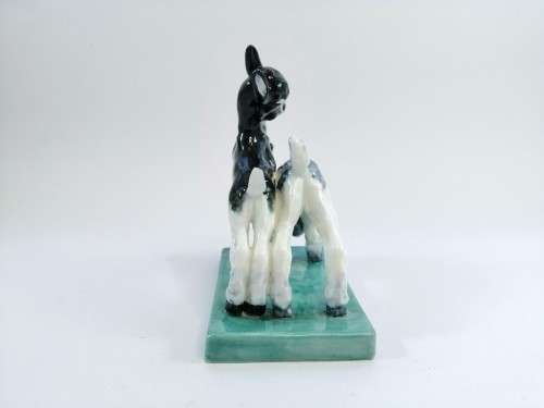 Royal Worcester model of a pair of goats `Kids at play` modeled by Doris Lindner