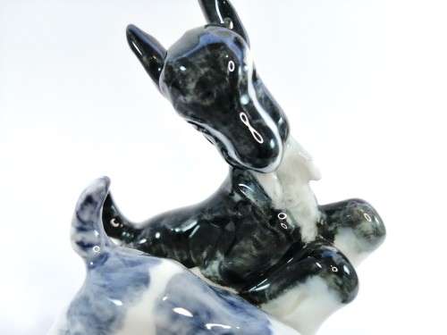 Royal Worcester model of a pair of goats `Kids at play` modeled by Doris Lindner