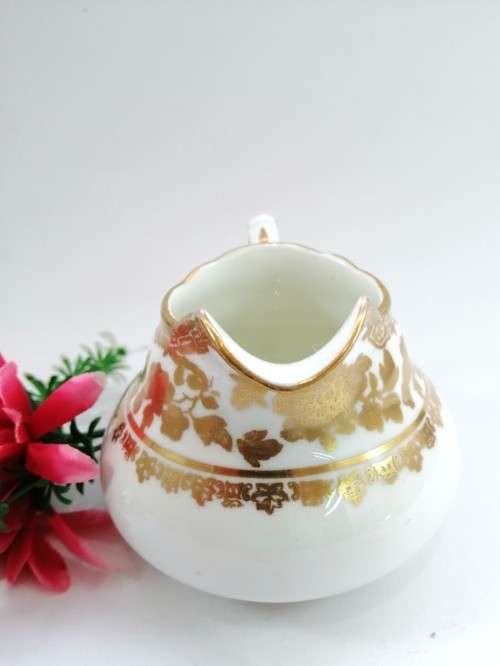 Vintage Hammersley & Co 14433 Gold Floral  1912-1939 Milk Jug
