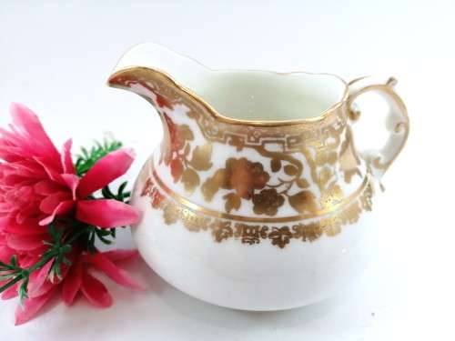 Vintage Hammersley & Co 14433 Gold Floral  1912-1939 Milk Jug