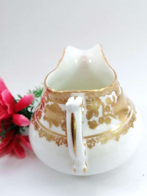 Vintage Hammersley & Co 14433 Gold Floral  1912-1939 Milk Jug