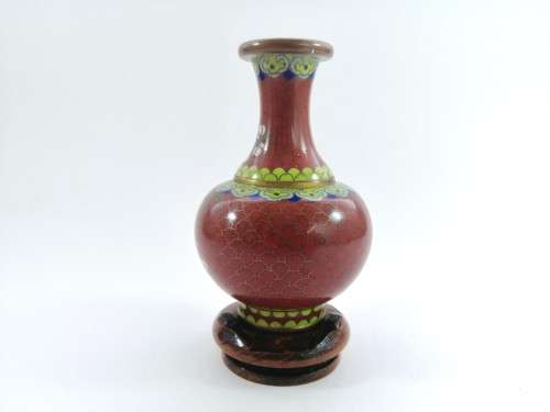 Chinese Cloisonne vase  With floral design
