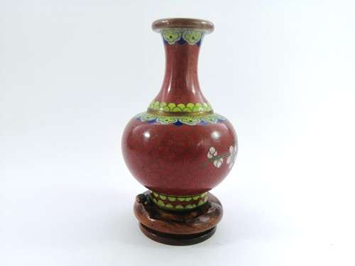 Chinese Cloisonne vase  With floral design
