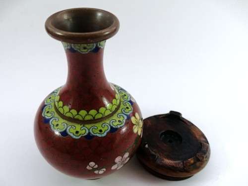 Chinese Cloisonne vase  With floral design