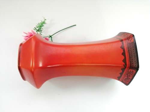 Vintage Art Deco 1930`s , Antique Burleigh ware red ,orange large vase.