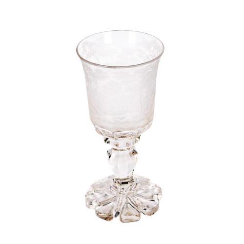 Excellent large Bohemian clear glass goblet engraved with a stags and deer within a forest scene
