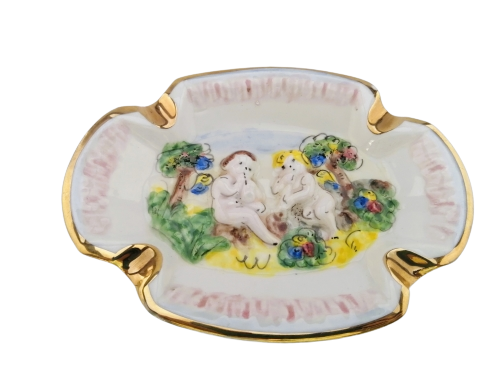 Fabulous Capodimonte Handmade Hand painted Dish Italy