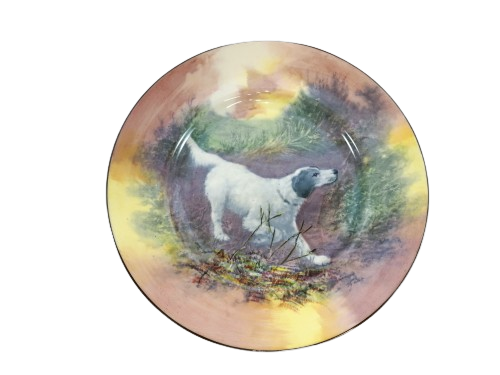 Vintage Royal Doulton Decorative Plate Hunting Dog At Daybreak Ref. No.D6313 1970s