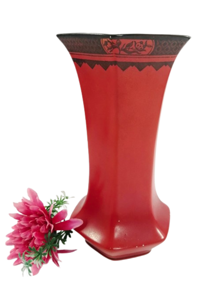 Vintage Art Deco 1930`s , Antique Burleigh ware red ,orange large vase.