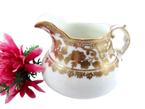 Vintage Hammersley & Co 14433 Gold Floral  1912-1939 Milk Jug