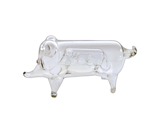 Victorian Blown Glass Pig / Elephant inside another one inside another one #