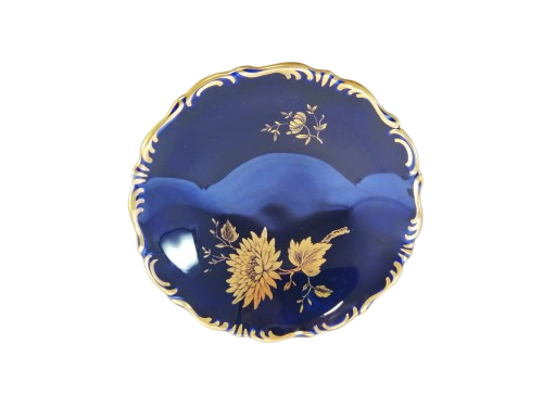 Limoges France Jeannette Echt Cobalt Cobalt Blue and 22k Gold Pin Dish