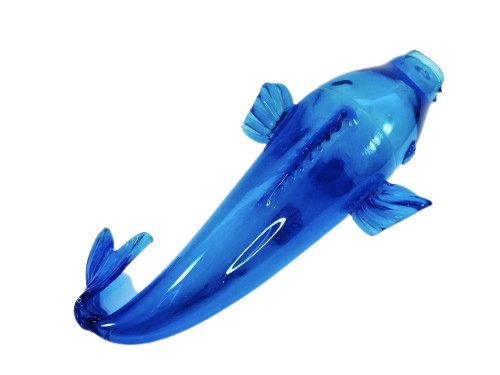 Huge 41cm Blue Blown Glass Koi Fish