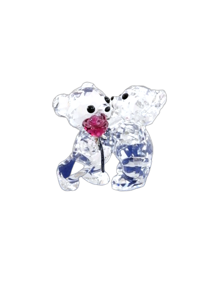 Swarovski 1077419 Kris Bear A Rose for you Kris Bear Boy Offering Flower to Girl