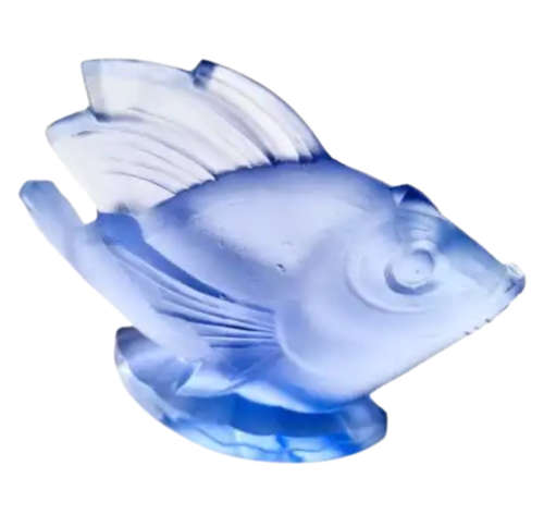 1930`s Art deco Sabino Paris signed glass fish