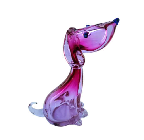 Murano Large Pink Sitting Dog