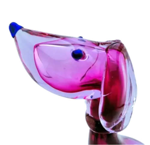 Murano Large Pink Sitting Dog