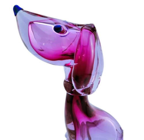 Murano Large Pink Sitting Dog