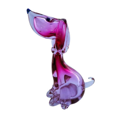 Murano Large Pink Sitting Dog