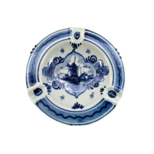 Three Vintage Dutch Delft blue and white dishes plates