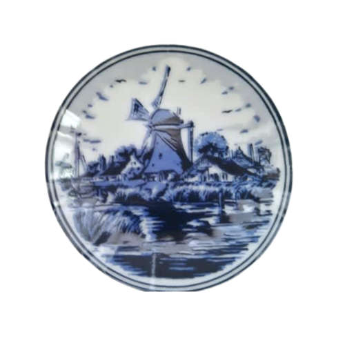 Three Vintage Dutch Delft blue and white dishes plates