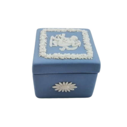 WEDGWOOD BLUE JASPERWARE SQUARE LIDDED BOX