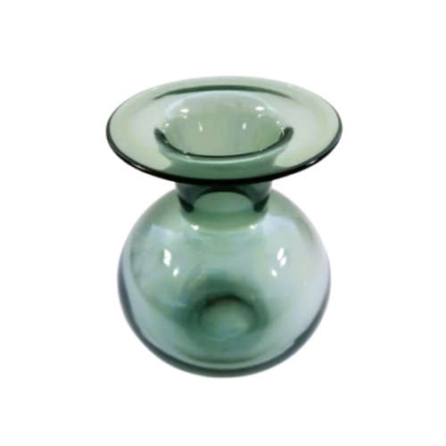Mid century HOLMEGAARD clear smoke grey Danish glass Vase designed by Otto Brauer