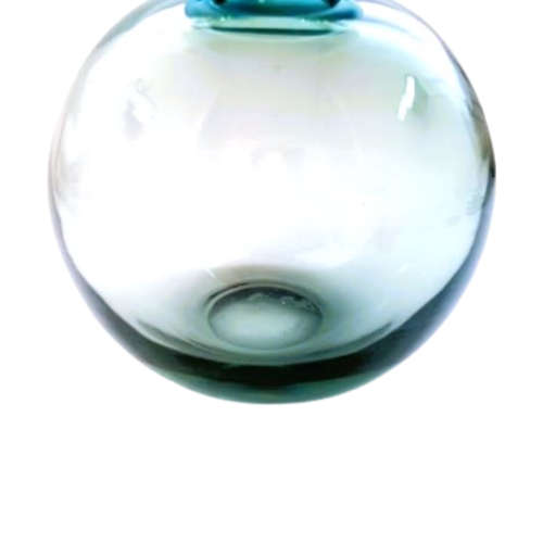 Mid century HOLMEGAARD clear smoke grey Danish glass Vase designed by Otto Brauer
