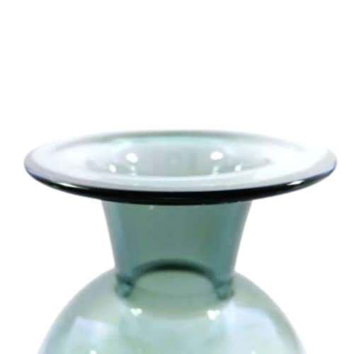 Mid century HOLMEGAARD clear smoke grey Danish glass Vase designed by Otto Brauer