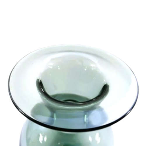 Mid century HOLMEGAARD clear smoke grey Danish glass Vase designed by Otto Brauer