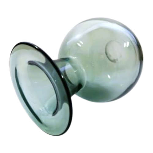 Mid century HOLMEGAARD clear smoke grey Danish glass Vase designed by Otto Brauer