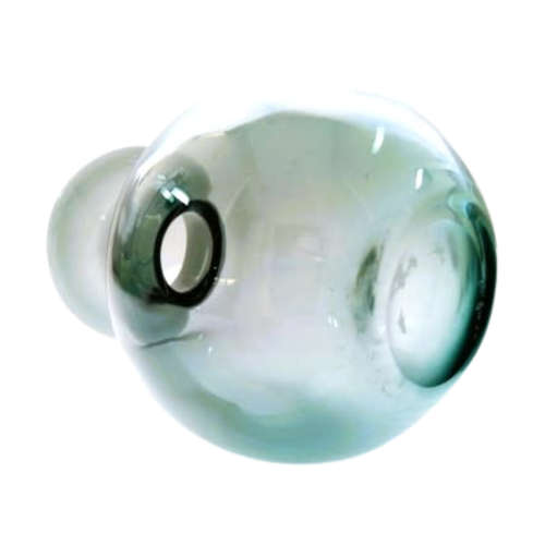 Mid century HOLMEGAARD clear smoke grey Danish glass Vase designed by Otto Brauer