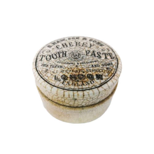 Antique Toothpaste pot and Lid S. MAW SON andamp, THOMPSON CHERRY TOOTH PASTE