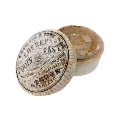 Antique Toothpaste pot and Lid S. MAW SON andamp, THOMPSON CHERRY TOOTH PASTE