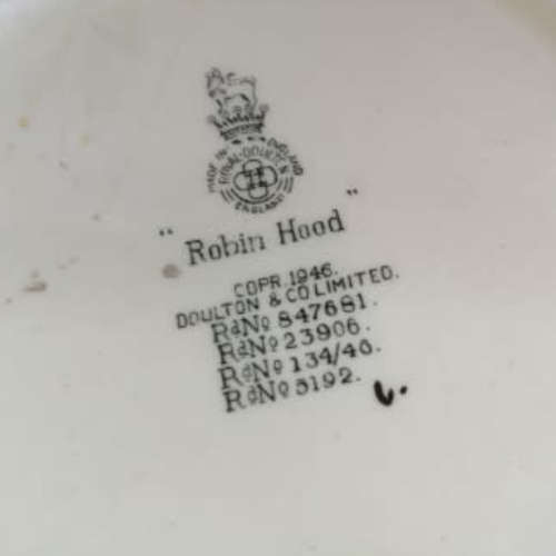 RARE 1947-1960 ROYAL DOULTON ROBIN HOOD CHARACTER JUG LARGE SIZE WITH DESIGN IN 1946 BY HARRY FENTON