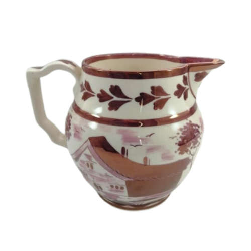 Vintage Grays Pottery Pink luster large jug