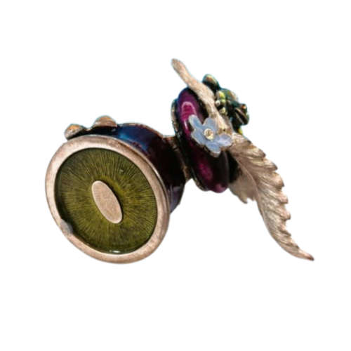 Jay Strongwater Swarovski Jeweled Frog on Leaf Enamel Trinket Pill Box