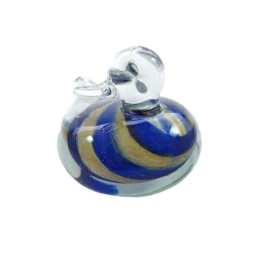 Murano Art Glass Large Blue and gold swirls Duck Dove Bird
