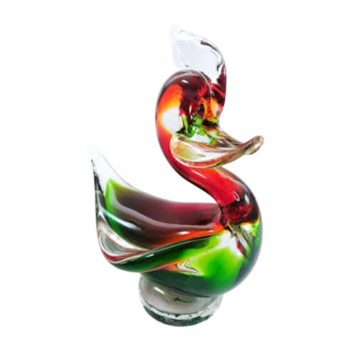 Murano Art Glass Large Green and Red Duck Goose Bird